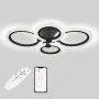 Стельова LED люстра Sunlight 60x8 см Чорний (5805/2+2 BLK)