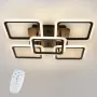 Стельова LED люстра Sunlight 49x49x9 см Чорний (6325/4+1S BLK)