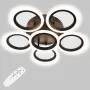 Стельова LED люстра Sunlight 44x44x9 см Чорний (6326/5+1S BLK)