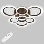 Стельова LED люстра Sunlight 58x58x12 см Чорний (6326/3+4 BLK)