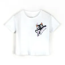 Футболка для дівчинки Dexter's Cattitude 110 см Білий (132364571403)