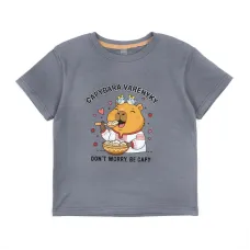 Футболка дитяча Dexter's Capybara Varenyky 140 см Сірий (132365671405)