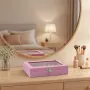 Шкатулка-органайзер для украшений No Brand 20x15x5 см Розовый (SHKSKL-PNK-1435)