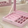 Шкатулка-органайзер для украшений No Brand 20x15x5 см Розовый (SHKSKL-PNK-1435)