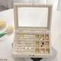 Шкатулка-органайзер для украшений No Brand 20x15x5 см Бежевый (SHKSKL-BGE-1434)