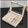 Шкатулка-органайзер для украшений No Brand 20x15x5 см Бежевый (SHKSKL-BGE-1434)
