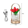 Настільна лампа Lesko Tulips Crystal ZBTSYJX0417 3 Вт Червоний (14481-96568)