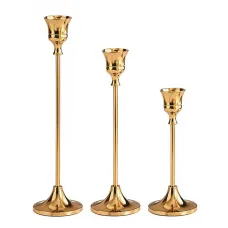 Комплект свічників Lesko 0013 3 шт Gold (14485-96666) Комплект свічників Lesko 0013 3 шт Gold (14485-96666)