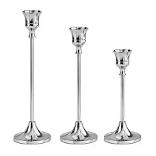 Комплект свічників Lesko 0013 3 шт Silver (14485-96673) Комплект свічників Lesko 0013 3 шт Silver (14485-96673)