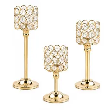 Комплект свічників Lesko 009 3 шт Gold (14543-96681) Комплект свічників Lesko 009 3 шт Gold (14543-96681)
