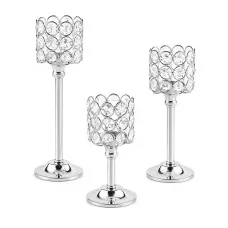 Комплект свічників Lesko 009 3 шт Silver (14543-96682) Комплект свічників Lesko 009 3 шт Silver (14543-96682)