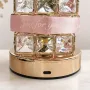 Настільна лампа LED світильник Lesko Rose Crystal YW-HP-MGMFP Рожевий (14478-96606)
