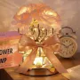 Настільна лампа LED нічник Lesko Rose Crystal YW-HP-MGMFP Champagne (14478-96605)