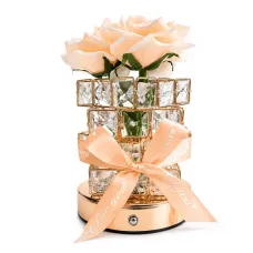 Настільна лампа LED нічник Lesko Rose Crystal YW-HP-MGMFP Champagne (14478-96605) Настільна лампа LED нічник Lesko Rose Crystal YW-HP-MGMFP Champagne (14478-96605)