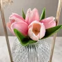 Настільна лампа LED світильник нічник Lesko Tulips Crystal ZBTSYJX0417 Рожевий (14481-96613)