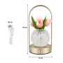 Настільна лампа LED світильник нічник Lesko Tulips Crystal ZBTSYJX0417 Рожевий (14481-96613)