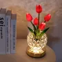 Настільна лампа нічник Lesko Tulips Crystal SJP0723002 Червоний (14482-96608)