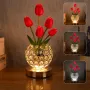 Настільна лампа нічник Lesko Tulips Crystal SJP0723002 Червоний (14482-96608)