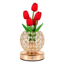Настільна лампа нічник Lesko Tulips Crystal SJP0723002 Червоний (14482-96608) Настільна лампа нічник Lesko Tulips Crystal SJP0723002 Червоний (14482-96608)