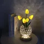 Настільна лампа LED нічник Lesko Tulips Crystal SJP0723002 Жовтий (14482-96609)