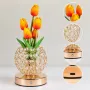 Настільна лампа LED нічник Lesko Tulips Crystal SJP0723002 Жовтий (14482-96609)