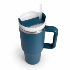 Термокухоль з трубочкою No Brand Tumbler 900 мл Синій (M1183)