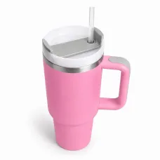 Термокухоль з трубочкою No Brand Tumbler 900 мл Рожевий (M1186)