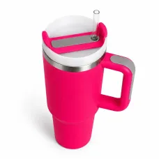 Термокухоль з трубочкою No Brand Tumbler 900 мл Фуксія (M1189)