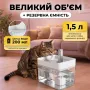 Поїлка-фонтан для котів та собак No Brand USB 1.5 л Білий (PetsWater-1.5/WH)