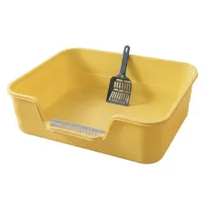 Туалет для кішок з лопаткою Taotaopets TT-222225 42x30x12 см Жовтий (14587-97580) Туалет для кішок з лопаткою Taotaopets TT-222225 42x30x12 см Жовтий (14587-97580)